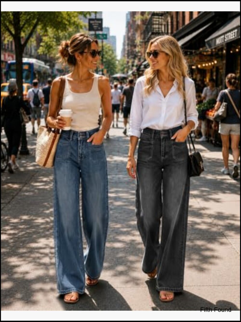 High Waisted Baggy Wide Leg Jeans Stretchy Tummy Control Straight Leg Denim - Picture 5 of 7